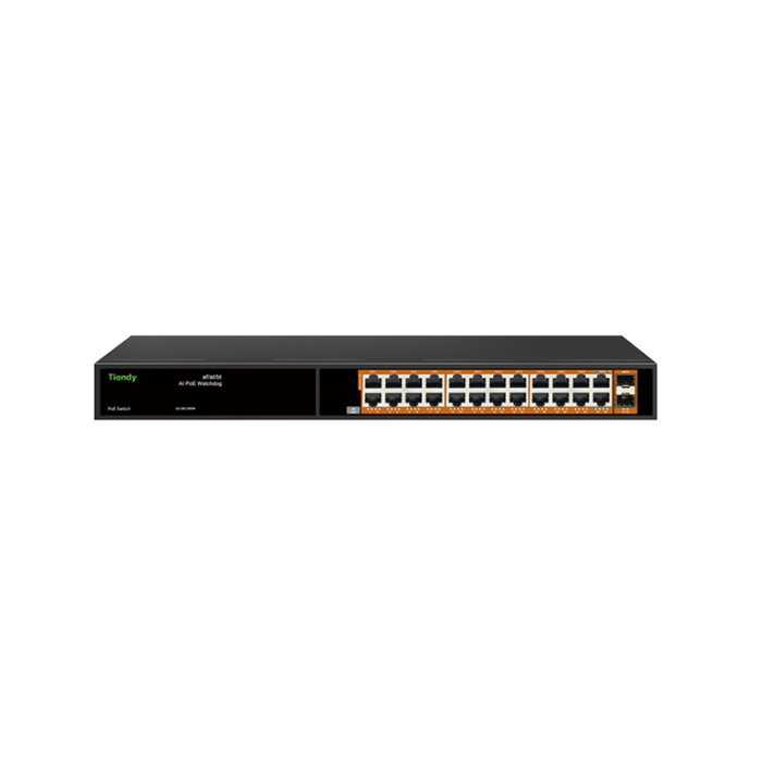 PS-1024G-2SFP ( 24 Port Yönetilmeyen Full Gigabit  300W POE Kapasiteli Al POE Switch 20G+4G Compatible uplink+2 SFP ) 6146