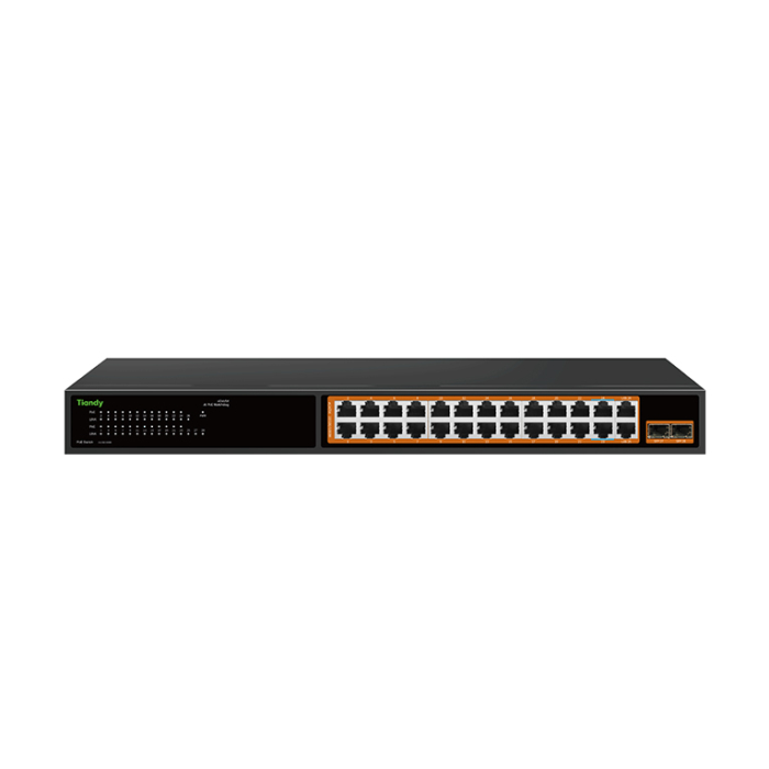 PS-1024G-2G2SFP (24 Port Yönetilmeyen 300W POE Kapasiteli Al POE Switch 24G +2G Uplink + 2G SFP ) 6460